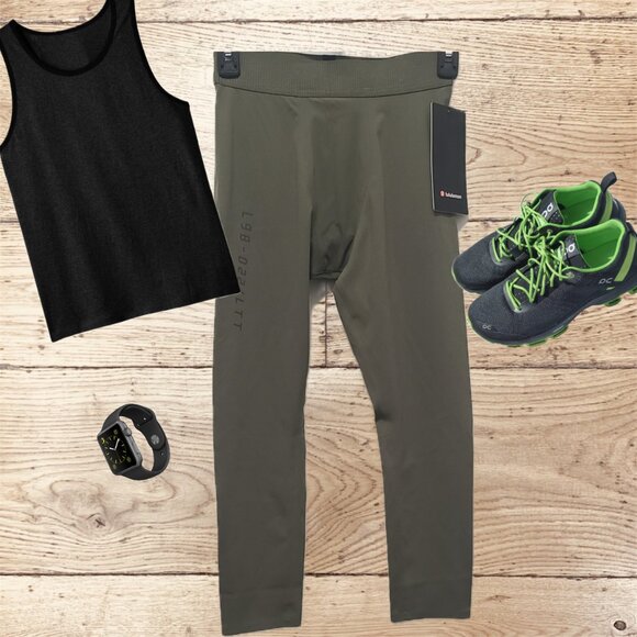 NWT Lululemon Men's License to Train Tights 21" Leggings Sz Medium Olive - Picture 1 of 11